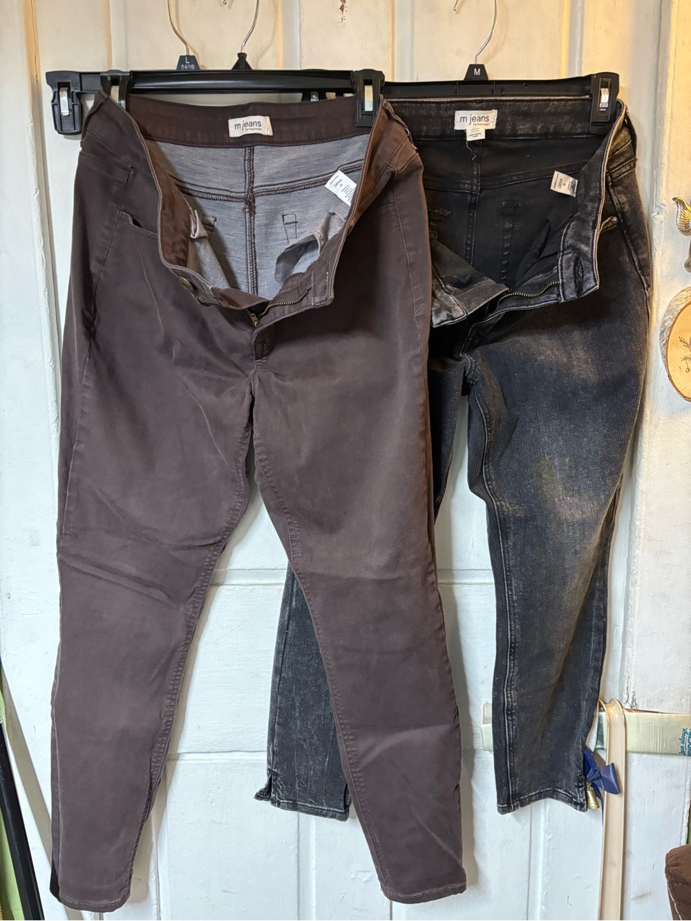 Women’s Skinny Jeans - Brown and Black Stretch